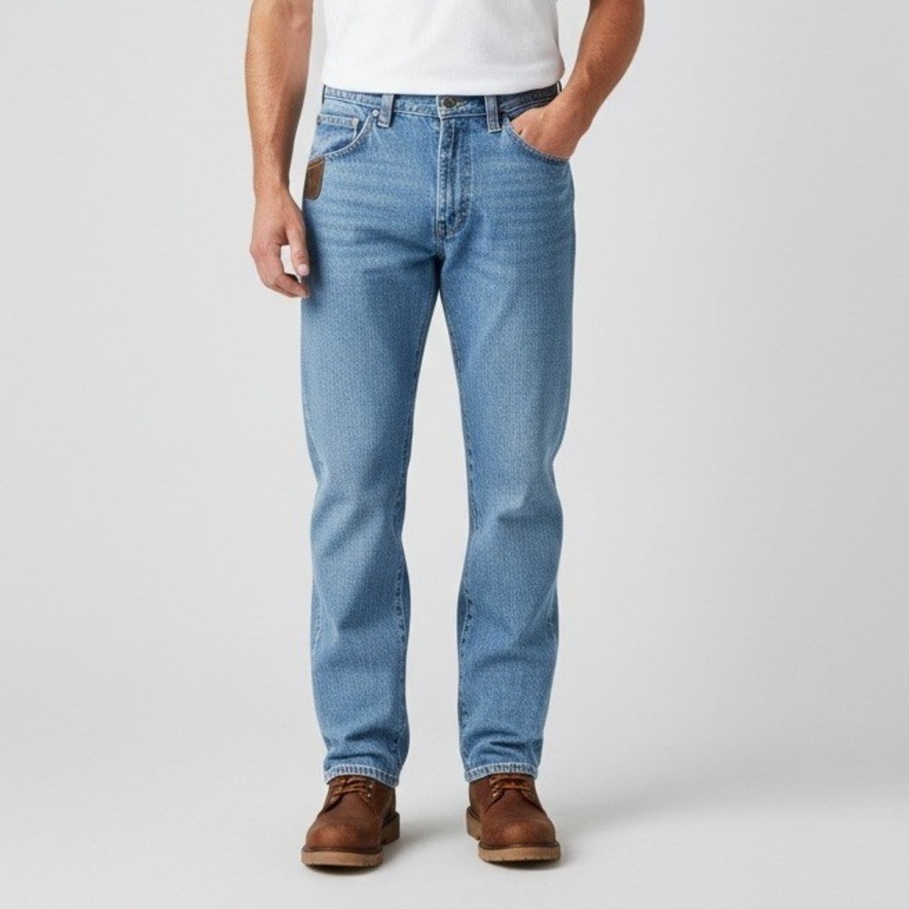 Mens Russell Athletic Jeans Denim Straight Leg Light Wash Casual Pants Size 32‎